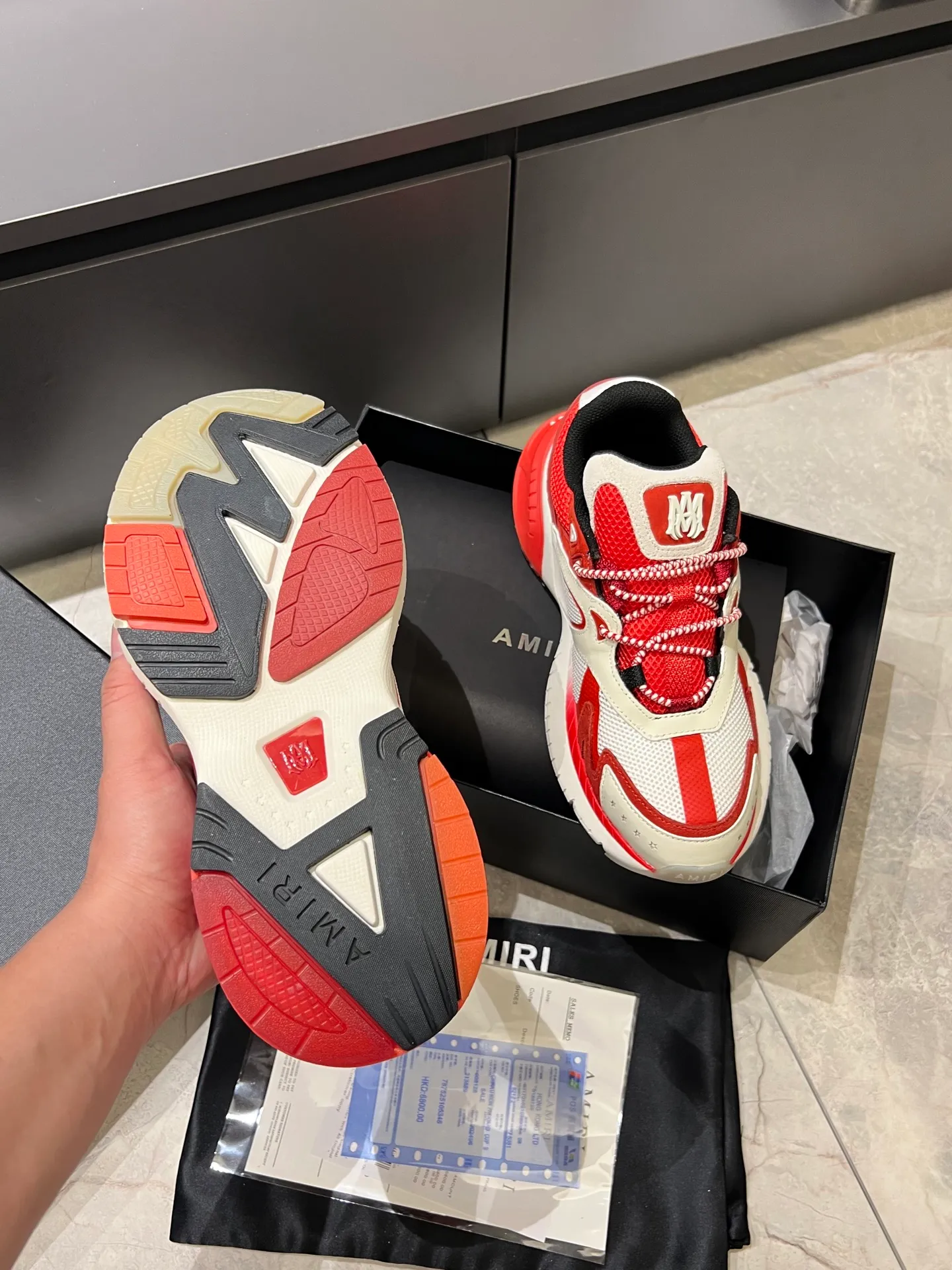Men's shoes 💰p680 AMIRI's new men's casual sports shoes, made of first-layer cowhide upper and original breathable mesh, rich in three-dimensionality, contrasting color design, simple style, fashionable and sporty, breathable mesh lining, original ultra-light outsole, a must-have item for daily leisure! Size: 38-45!